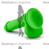 Dildo 6' verde con base de sopapa y testiculos
